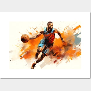 Basketball Action Sport Painting Abstract Art Decor Posters and Art